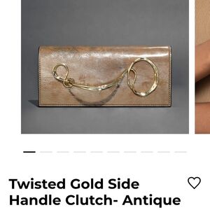 Alexis Bitttar  Gold Clutch with Artistic Handle